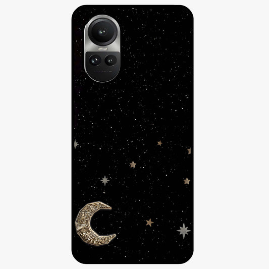 Twinkle Star With Half Moon Glass Case showing flat back view with star and half moon artwork and glossy glass finish.