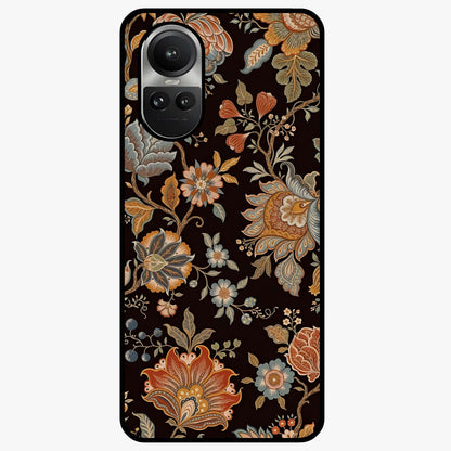 Vintage Floral Dream Glass Case showing flat back view with classic floral artwork and glossy glass finish.