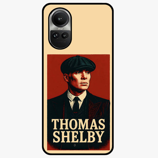 Vintage Mafia Authority Glass Case showing flat back view with bold vintage mafia inspired artwork and glossy glass finish.