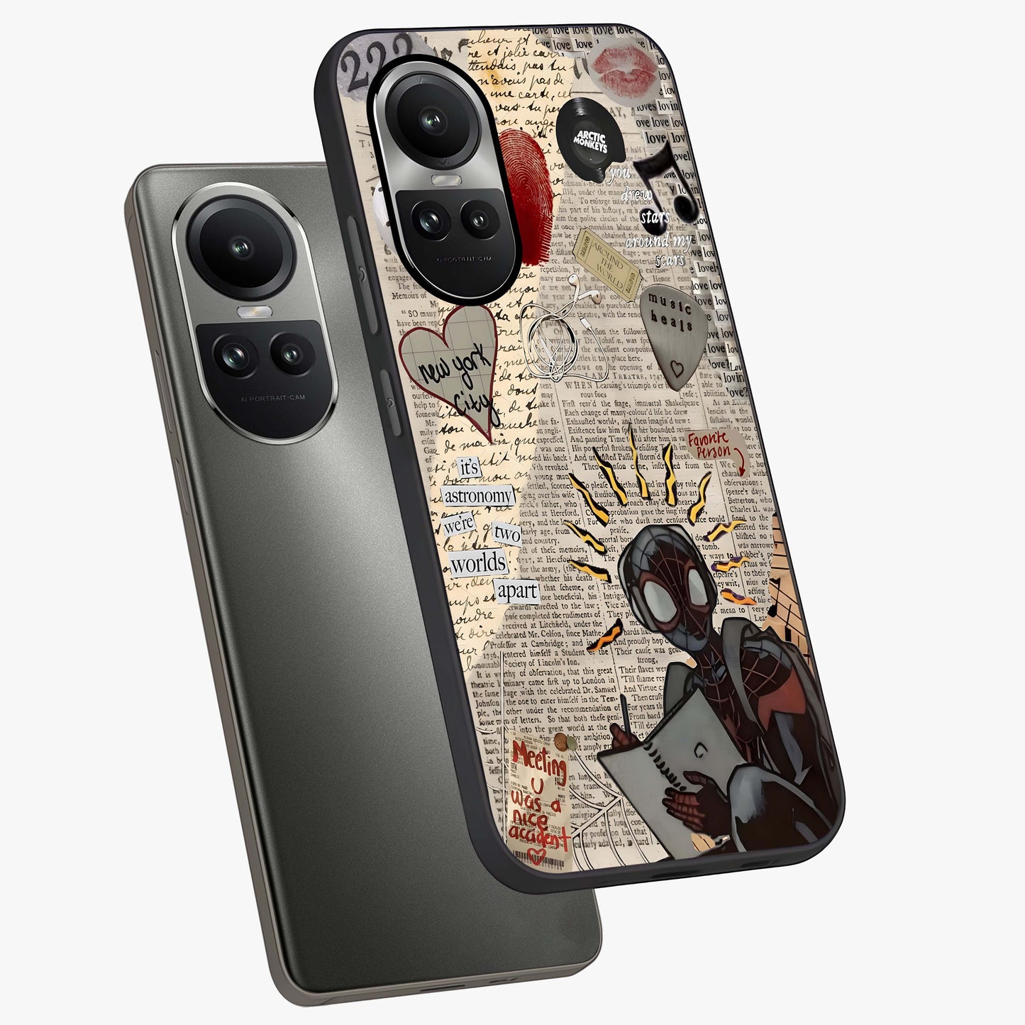City Dream Sketch Glass Case displayed in angled mockup highlighting minimal city illustration with aesthetic sketch style.