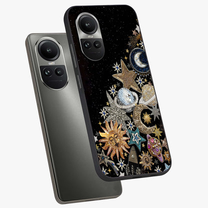 Cosmic Sparkle Dreams Glass Case displayed in angled mockup highlighting dreamy star sparkle design with celestial aesthetic.