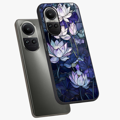 Gloss Petal Rush Glass Case displayed in angled mockup highlighting vibrant petal design with elegant floral aesthetic.