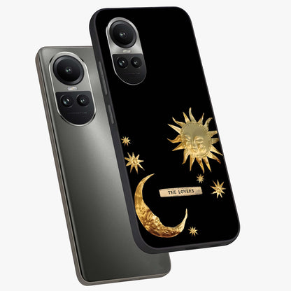 Gold Sun Blush Glass Case displayed in angled mockup highlighting radiant sun design with warm golden aesthetic.