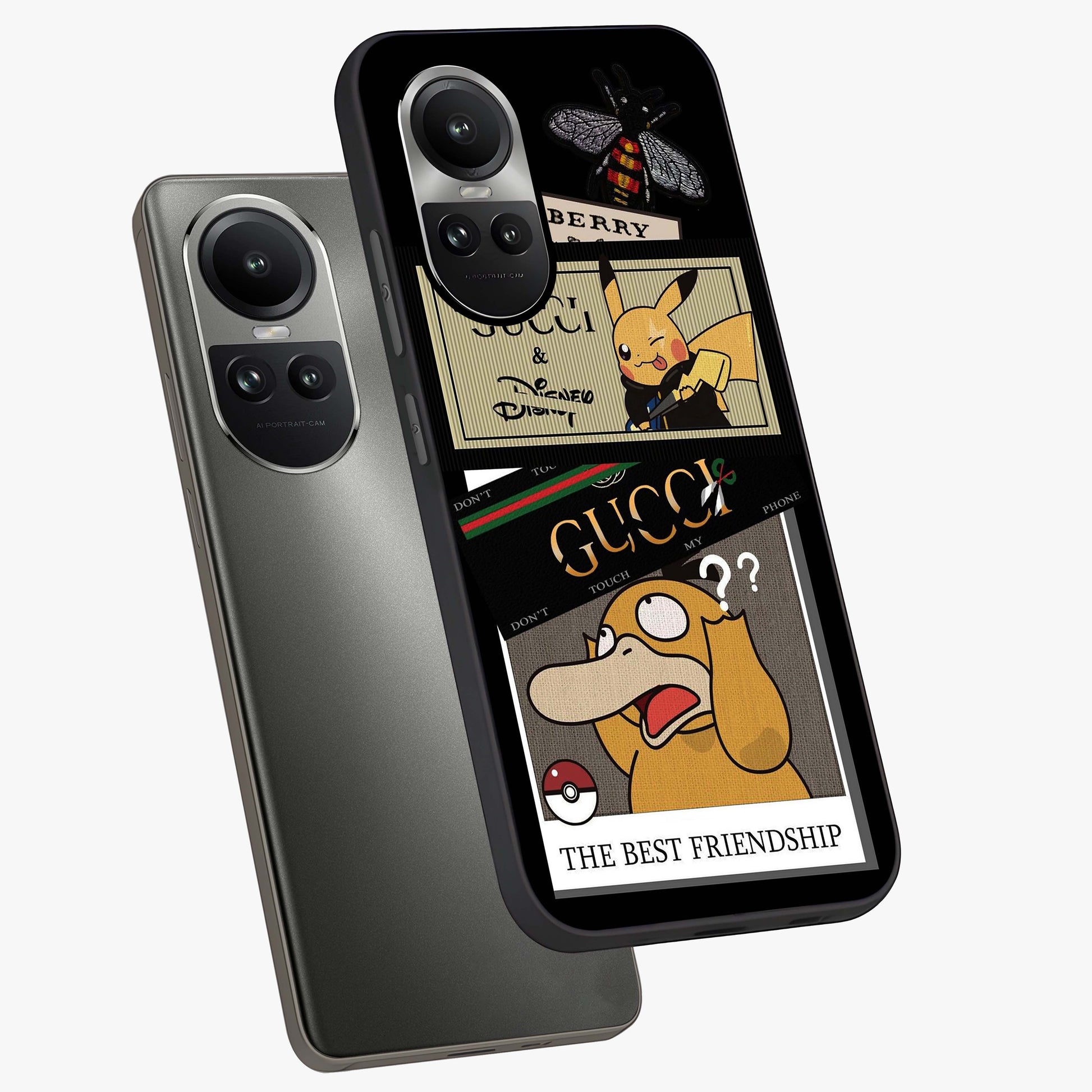 Gucci Play Mashup Glass Case displayed in angled mockup highlighting stylish fashion mashup design with bold aesthetic.