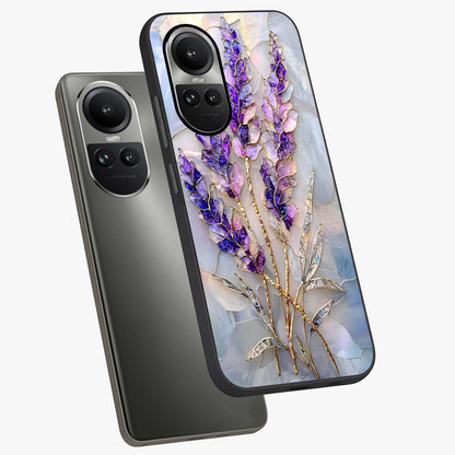 Lavender Dream Glow Glass Case displayed in angled mockup highlighting dreamy purple glow design with soft artistic style.