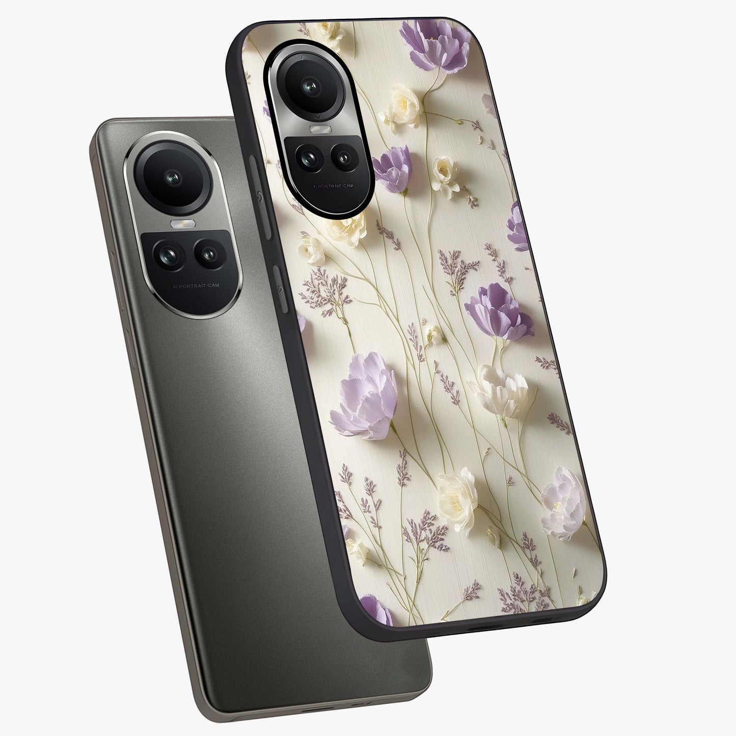 Lilac Breeze Harmony Glass Case displayed in angled mockup highlighting calm lilac breeze design with soothing aesthetic style.
