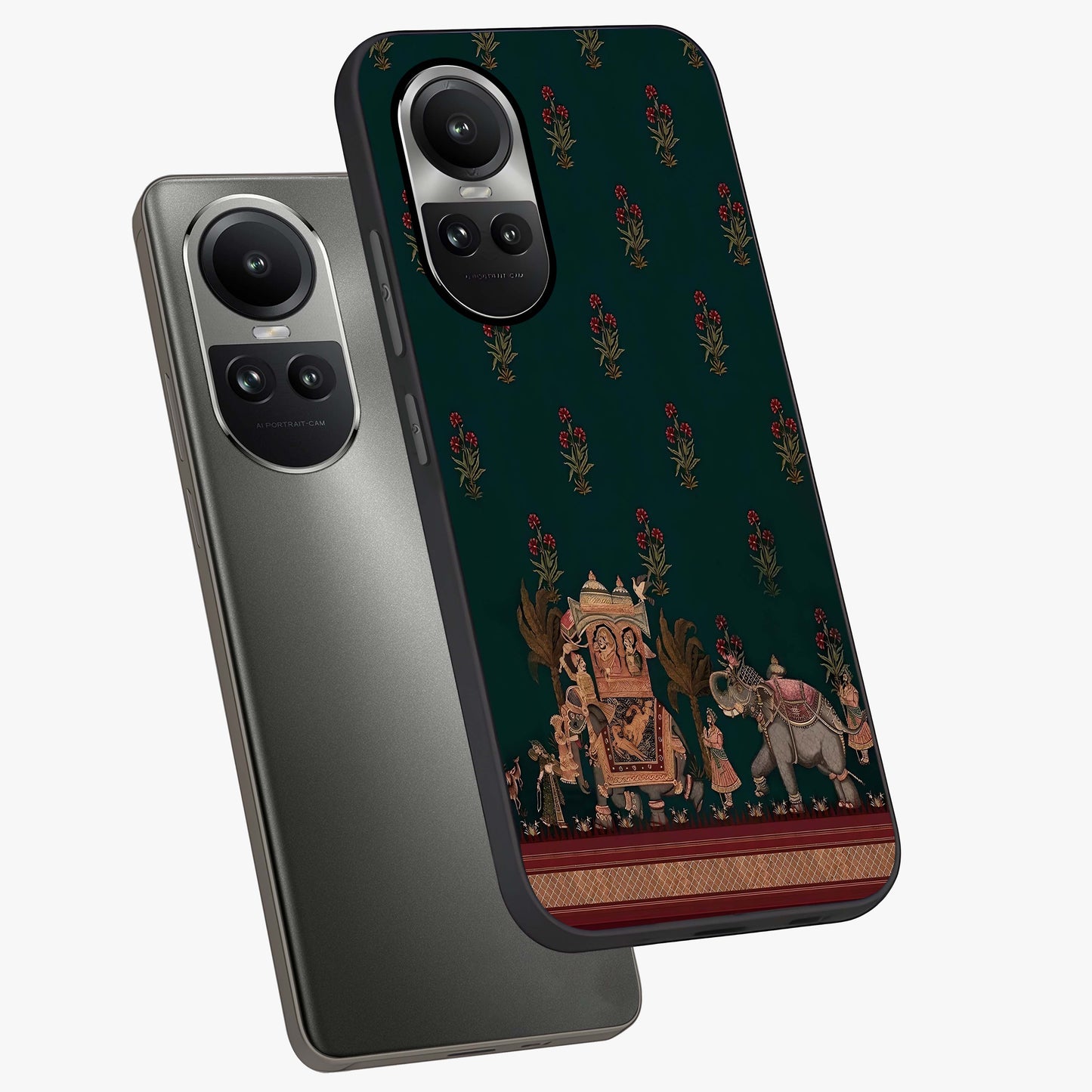 Macmerise Glass Case displayed in angled mockup highlighting trendy graphic design with sleek aesthetic style.