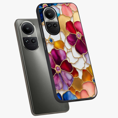 Marble Flower Pattern Glass Case displayed in angled mockup highlighting elegant marble floral design with modern aesthetic.