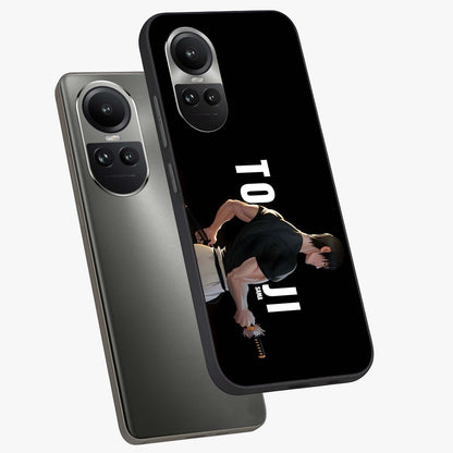 Midnight Blade Resolve Glass Case displayed in angled mockup highlighting powerful blade illustration with dramatic dark aesthetic.