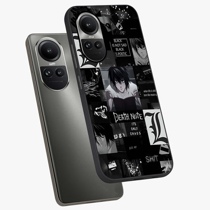 Midnight Chaos Mind Glass Case displayed in angled mockup highlighting chaotic artistic design with dramatic midnight aesthetic.