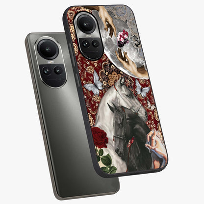 Moonlit Royal Stallion Glass Case displayed in angled mockup highlighting powerful stallion illustration with royal night aesthetic.