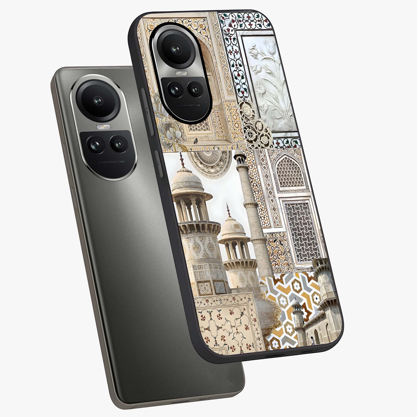 Mughal Marble Legacy Glass Case displayed in angled mockup highlighting elegant heritage marble artwork with royal aesthetic.