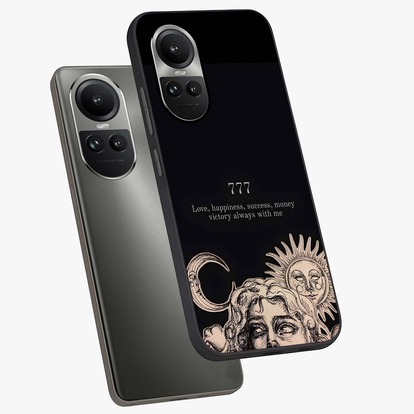 Mystic Victory Aura Glass Case displayed in angled mockup highlighting energetic aura design with bold mystical aesthetic.