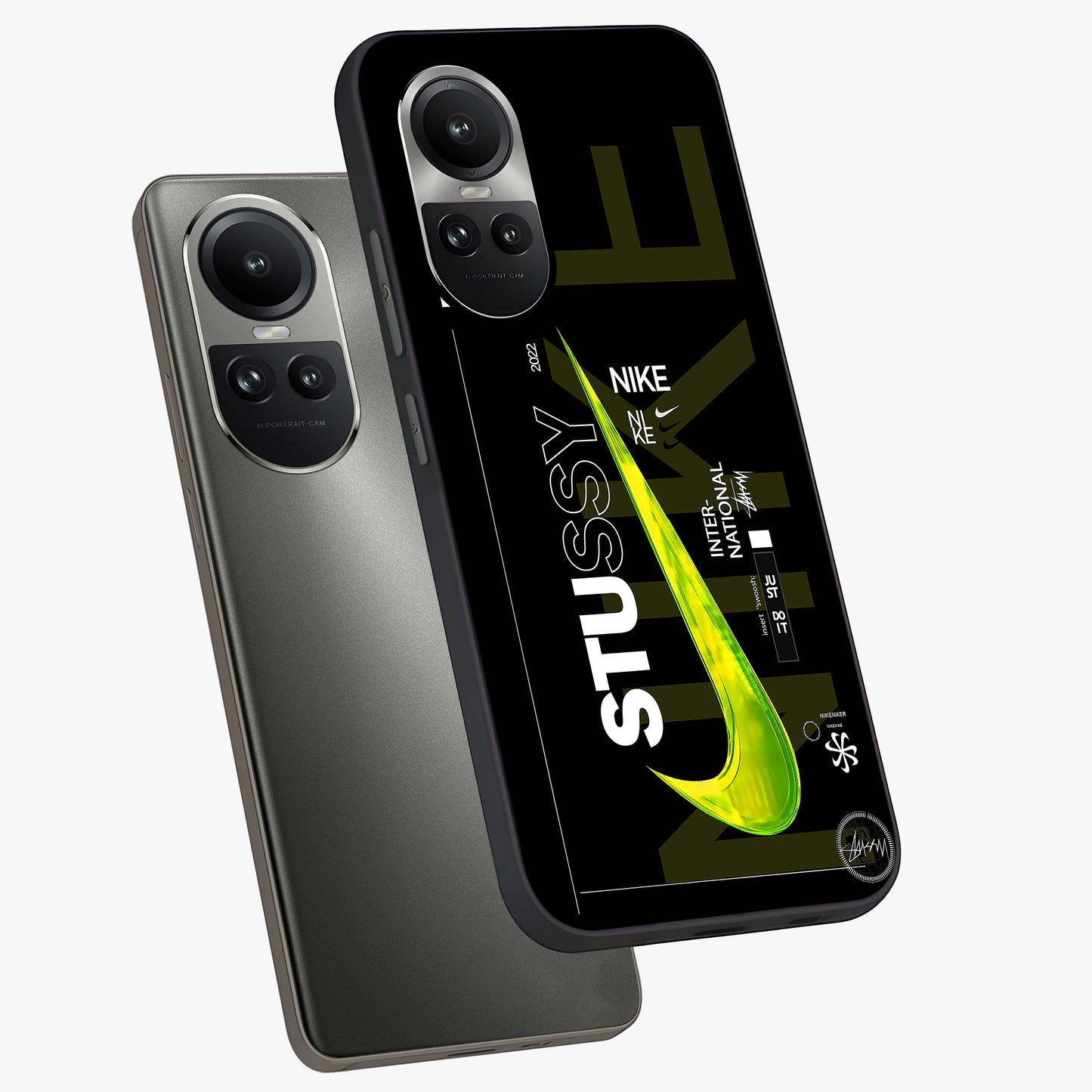 Neon Street Edition Glass Case displayed in angled mockup highlighting vibrant urban design with bold street aesthetic.