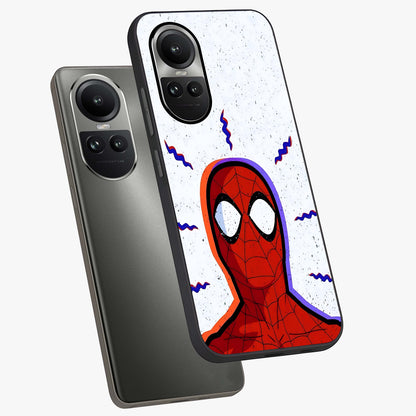 Omg Spiderman Glass Case displayed in angled mockup highlighting dynamic hero illustration with action comic aesthetic.