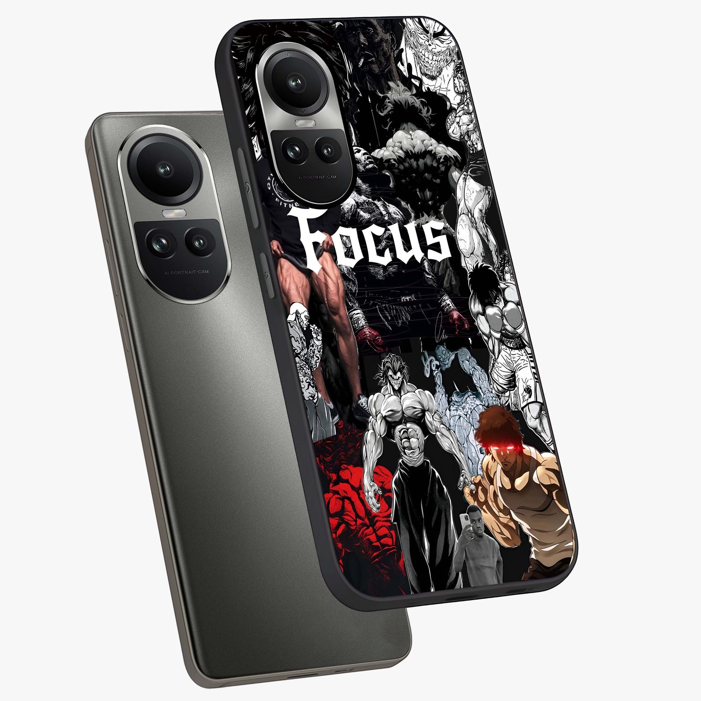 Relentless Power Focus Glass Case displayed in angled mockup highlighting bold statement design with modern aesthetic style.