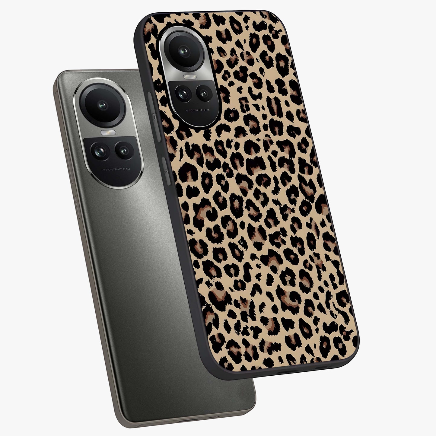 Savage Chic Pattern Glass Case displayed in angled mockup highlighting bold fashion inspired design with chic aesthetic.