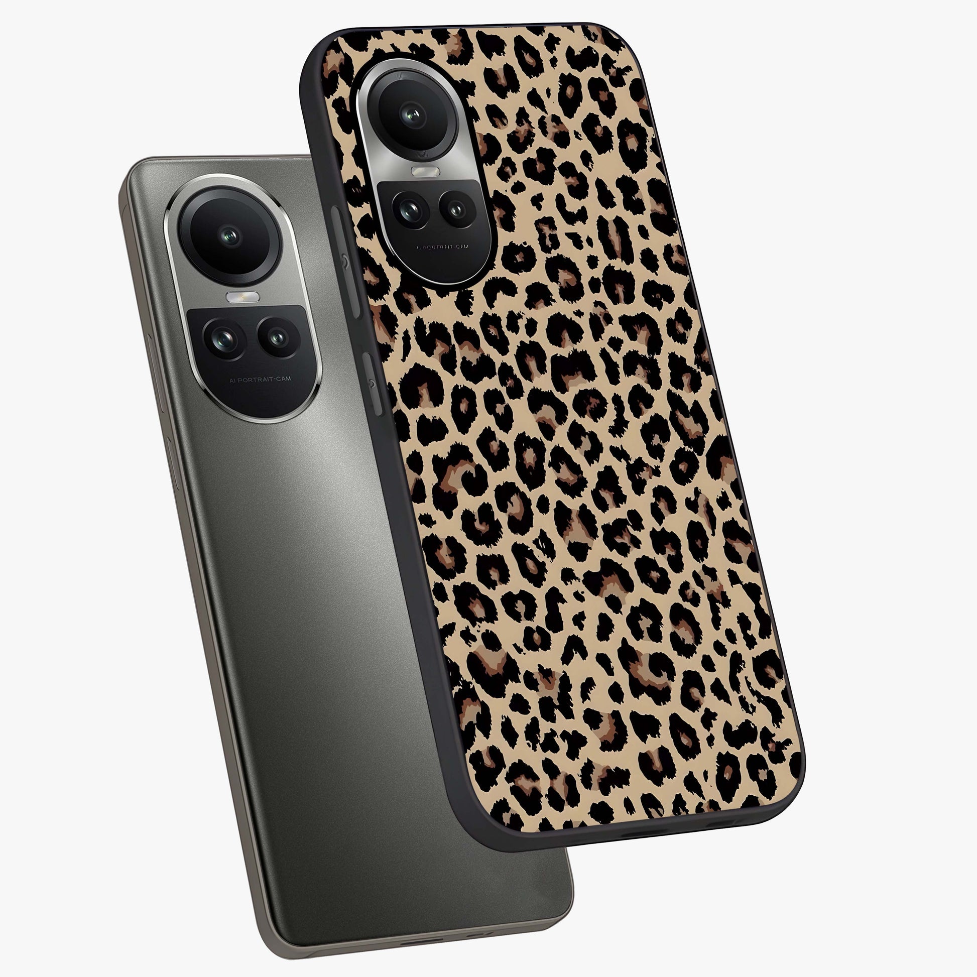 Savage Chic Pattern Glass Case displayed in angled mockup highlighting bold fashion inspired design with chic aesthetic.