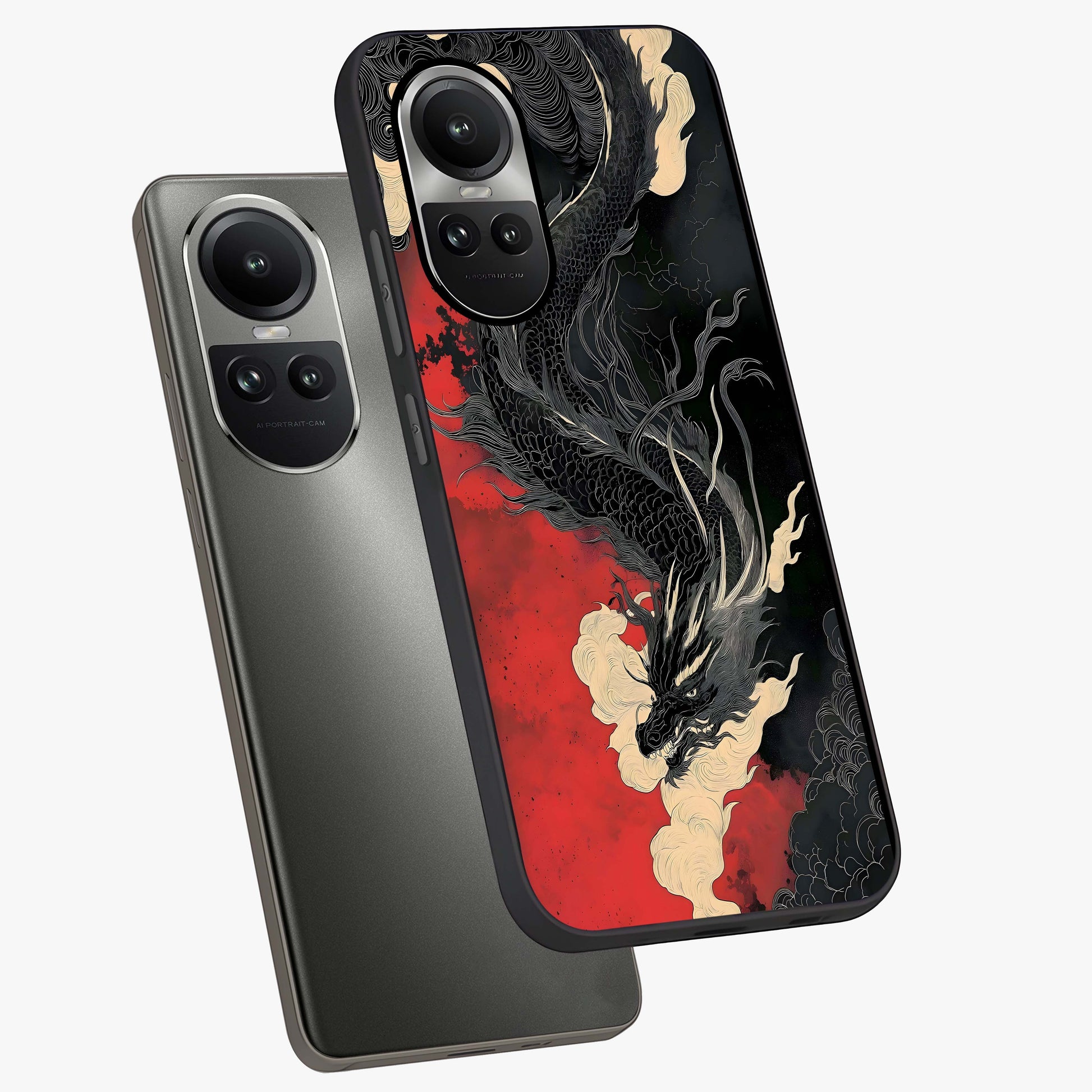 Shadow Dragon Fury Glass Case displayed in angled mockup highlighting powerful dragon illustration with dark fantasy aesthetic.