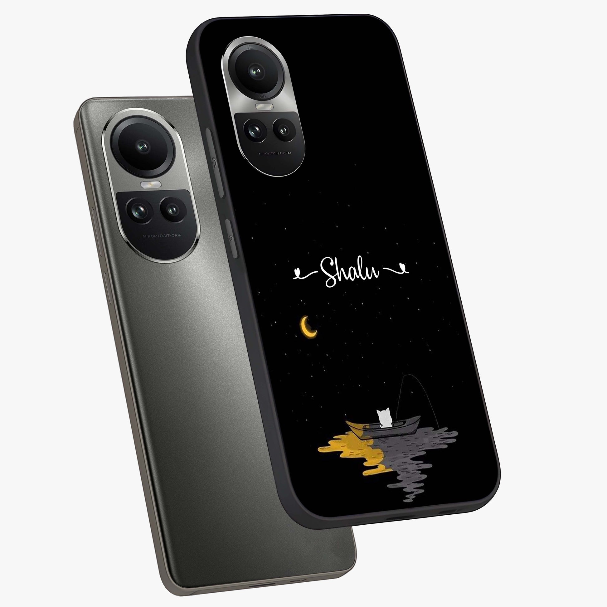 Silent Night Row Glass Case displayed in angled mockup highlighting peaceful evening design with dreamy night aesthetic.