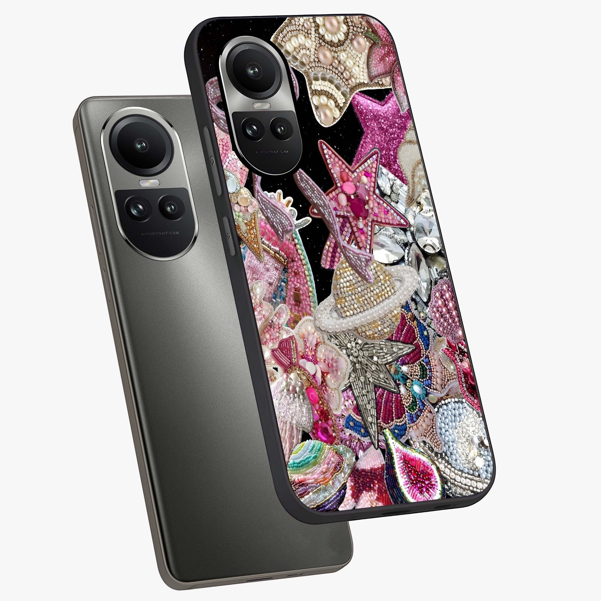 Starlit Jewel Dream Glass Case displayed in angled mockup highlighting glowing celestial jewel design with dreamy aesthetic.