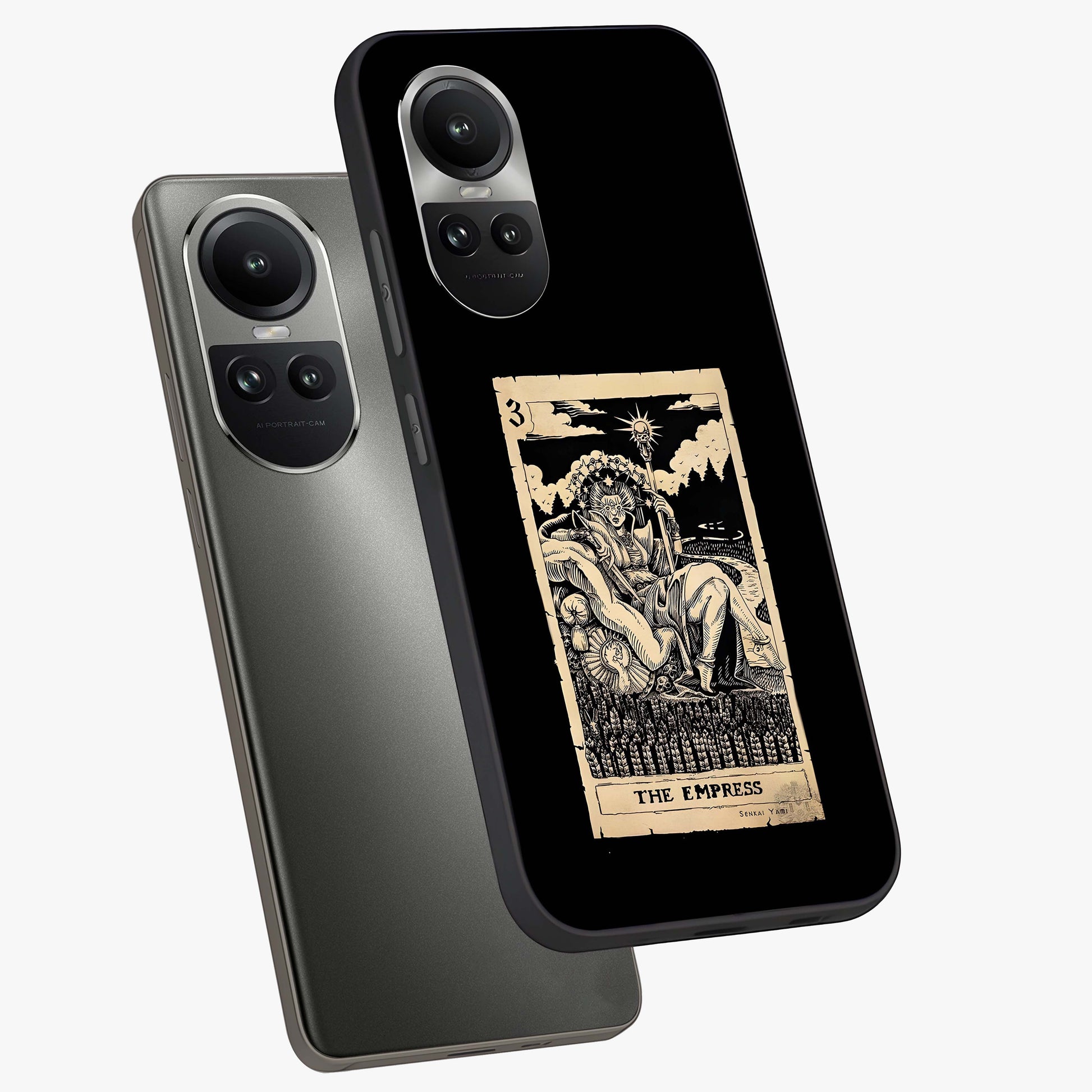 The Empress Glass Case displayed in angled mockup highlighting elegant royal design with majestic aesthetic style.