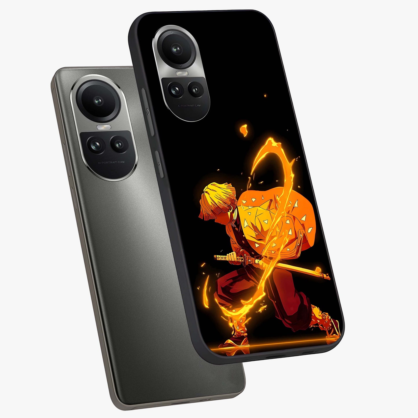 Thunder Flame Execution Glass Case displayed in angled mockup highlighting dramatic fire themed design with intense fantasy aesthetic.