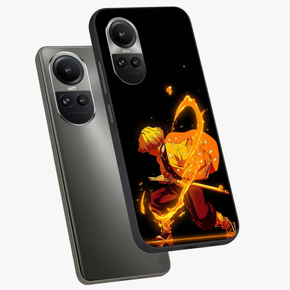 Thunder Flame Execution Glass Case displayed in angled mockup highlighting dramatic fire themed design with intense fantasy aesthetic.