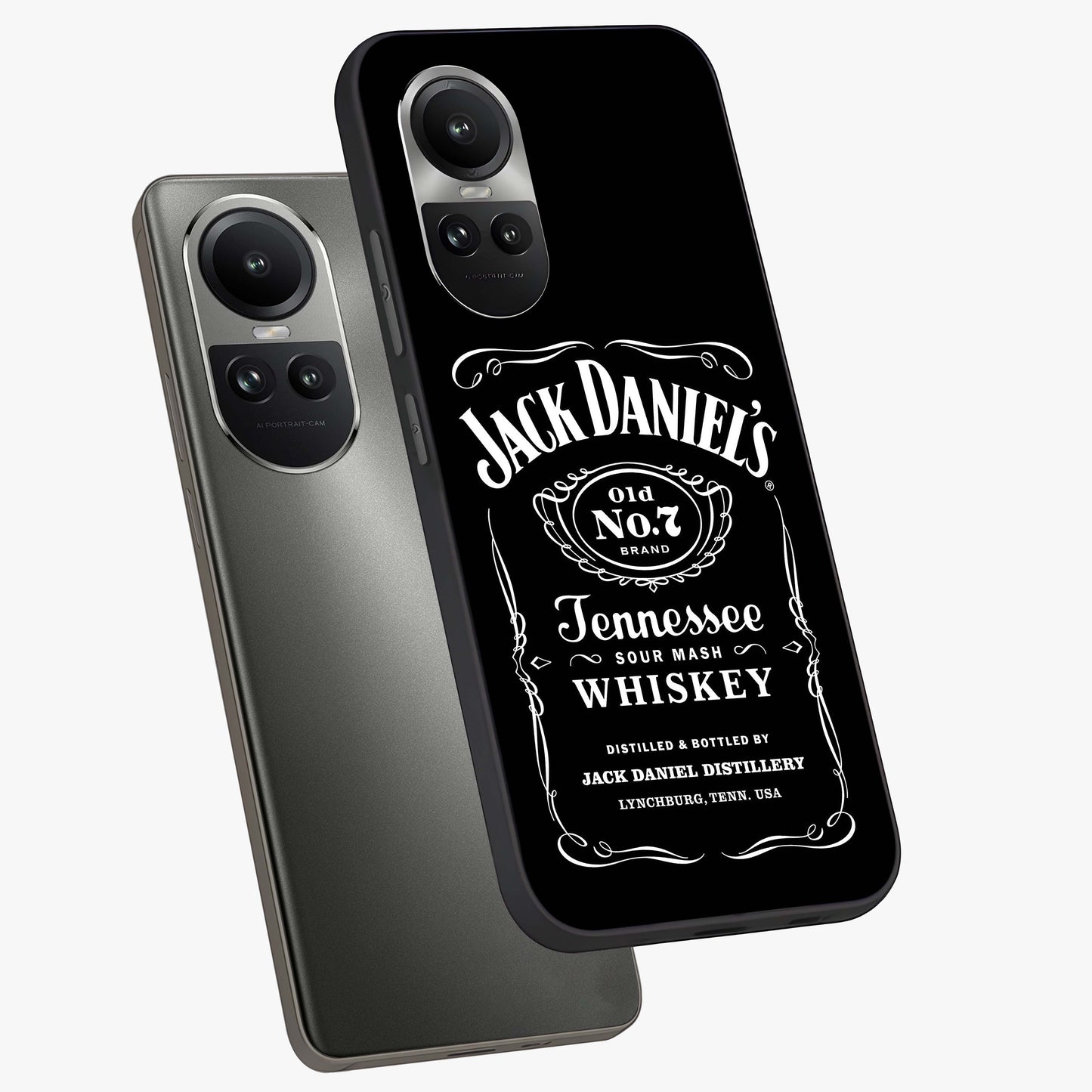 Vintage Whiskey Heritage Glass Case displayed in angled mockup highlighting retro beverage themed design with heritage aesthetic.