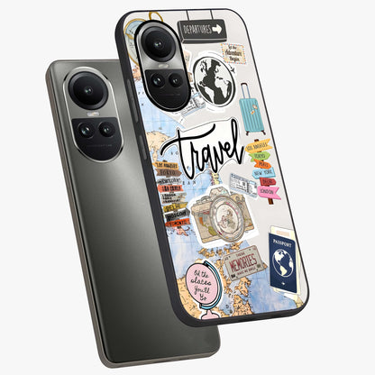 Wanderlust Journal Glass Case displayed in angled mockup highlighting adventure themed design with aesthetic travel vibe.