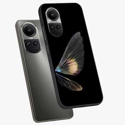 Whispers Of Wings Glass Case displayed in angled mockup highlighting soft feather design with celestial aesthetic style.