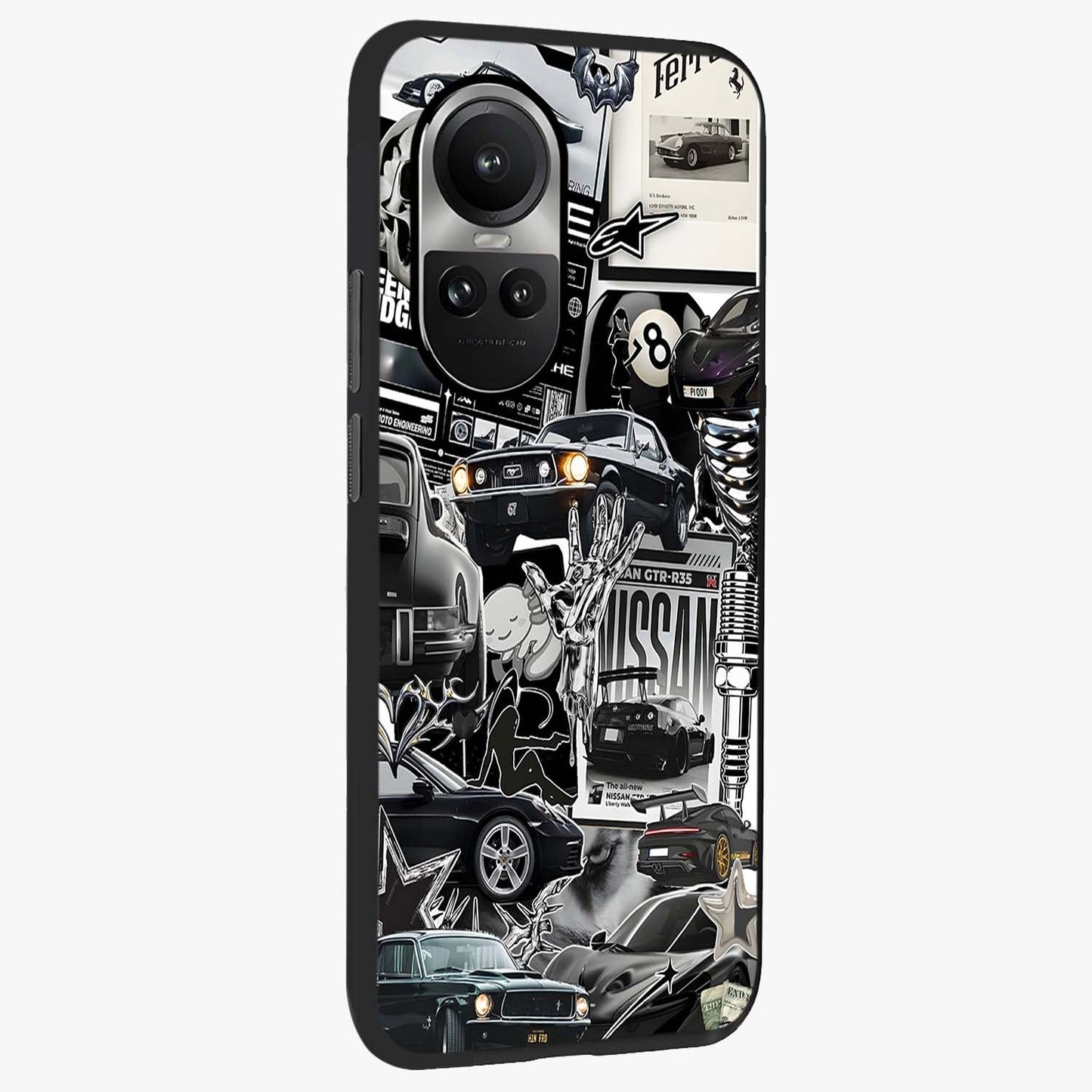 Aesthetic Dark Love Glass Case upright view showcasing dramatic romantic artwork with modern aesthetic style.