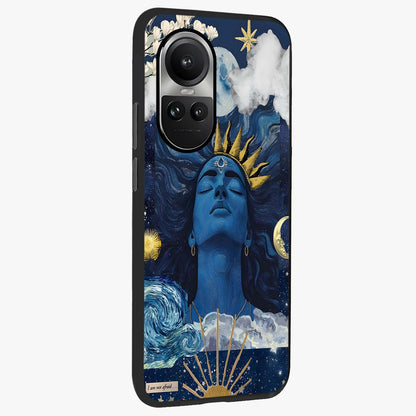 Aesthetic Lord Shiva Glass Case upright view showcasing powerful Lord Shiva artwork with devotional theme.