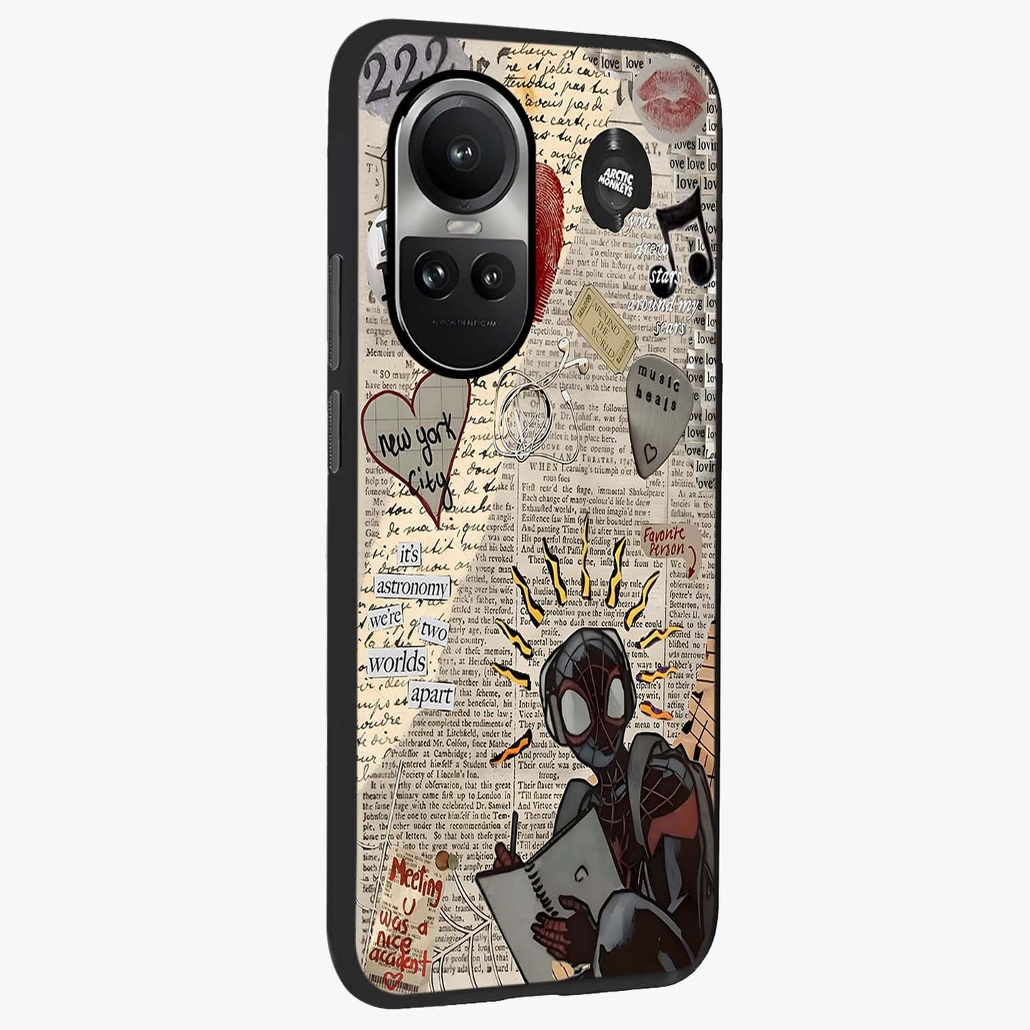 City Dream Sketch Glass Case upright view showcasing urban skyline artwork with stylish hand drawn design.
