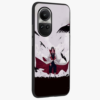 Crimson Crow Ascension Glass Case upright view showcasing dramatic crow artwork with bold gothic theme.