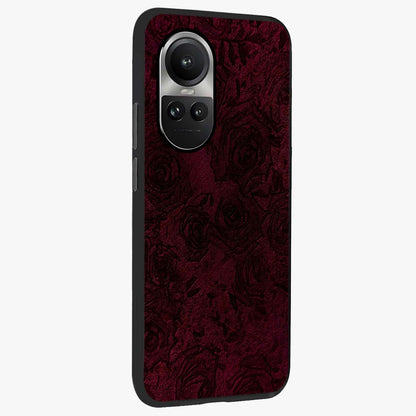 Crimson Fade Flow Glass Case upright view showcasing dynamic crimson flow artwork with stylish abstract theme.