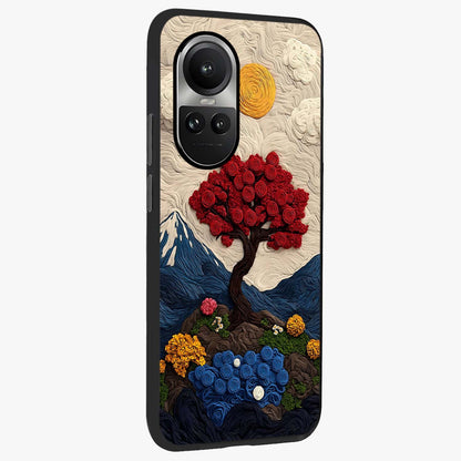 Eternal Nature Tapestry Glass Case upright view showcasing elegant nature tapestry design with decorative style.
