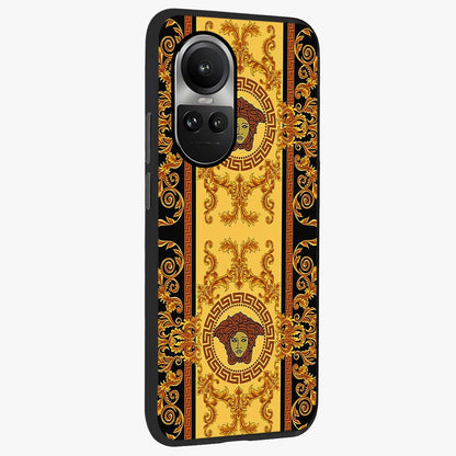 Golden Lotus Glow Glass Case upright view showcasing luminous lotus artwork with peaceful divine theme.
