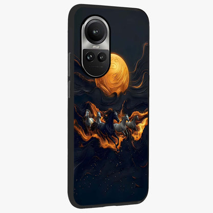 Golden Royal Heritage Glass Case upright view showcasing elegant royal artwork with classic heritage theme.