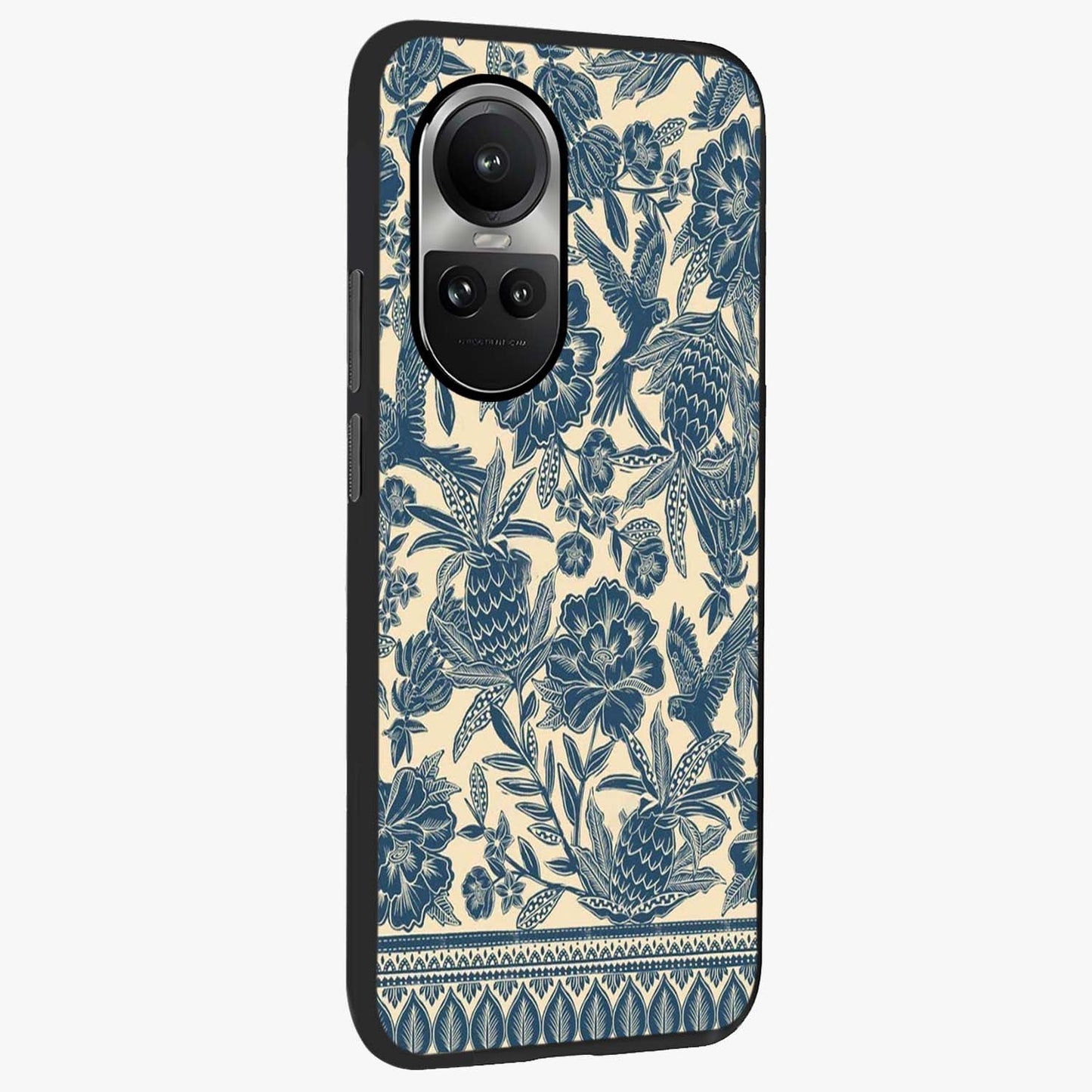 Heirloom Wild Bloom Glass Case upright view showcasing delicate wildflower artwork with timeless floral theme.