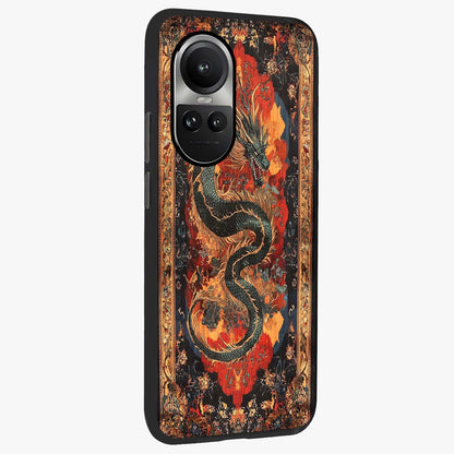 Inferno Dragon Soul Glass Case upright view showcasing intense dragon artwork with fantasy fire theme.