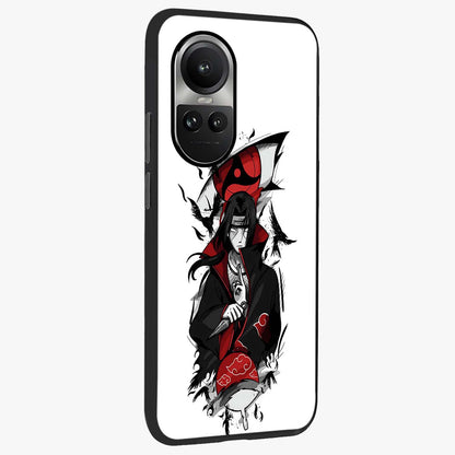 Itachi Limited Edition Naruto Anime Glass Case upright view showcasing intense anime artwork with powerful character theme.