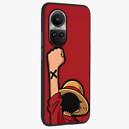 Luffy X Spirit Glass Case upright view showcasing striking anime artwork with adventurous character theme.