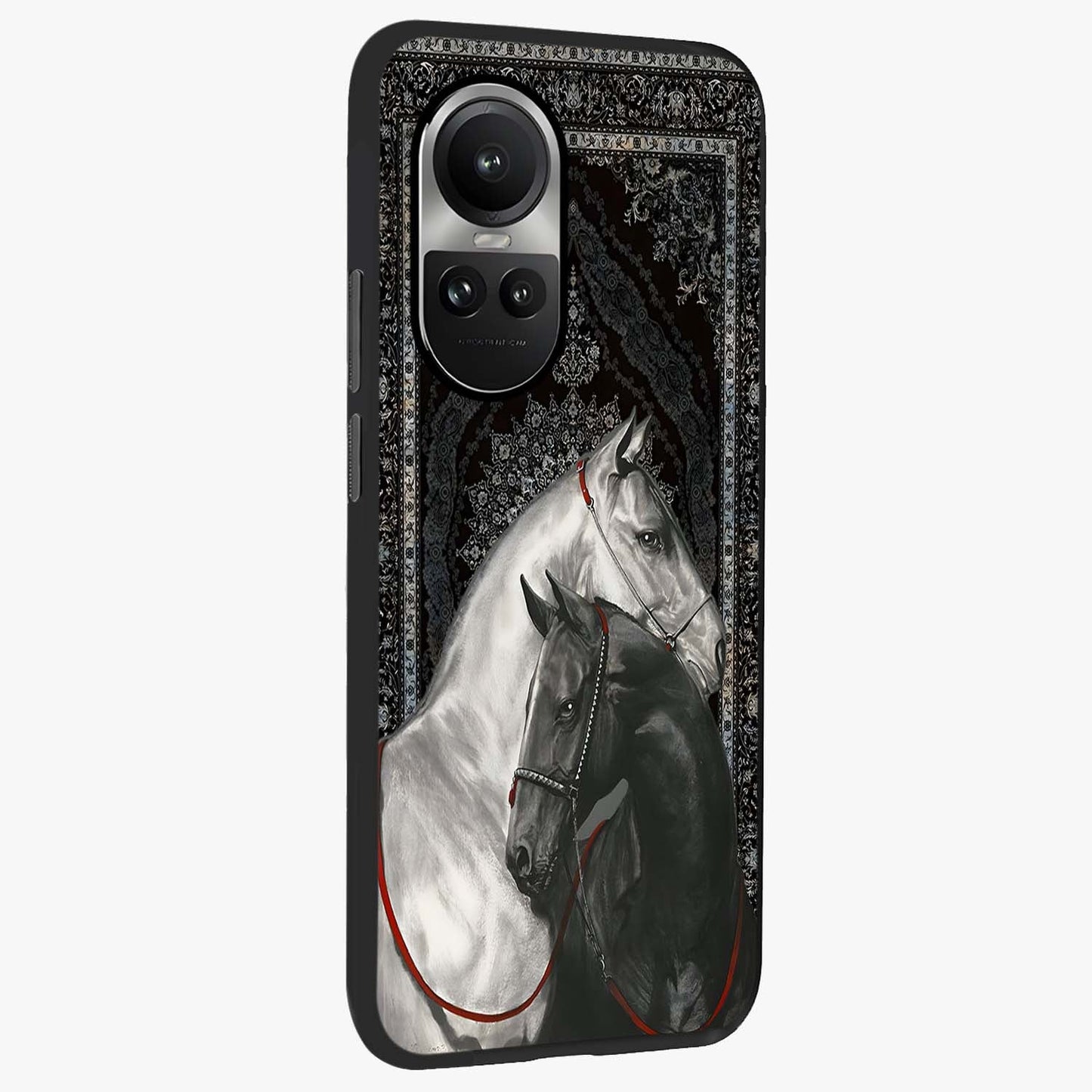 Majestic Ride Legacy Glass Case upright view showcasing dynamic ride inspired artwork with modern automotive theme.