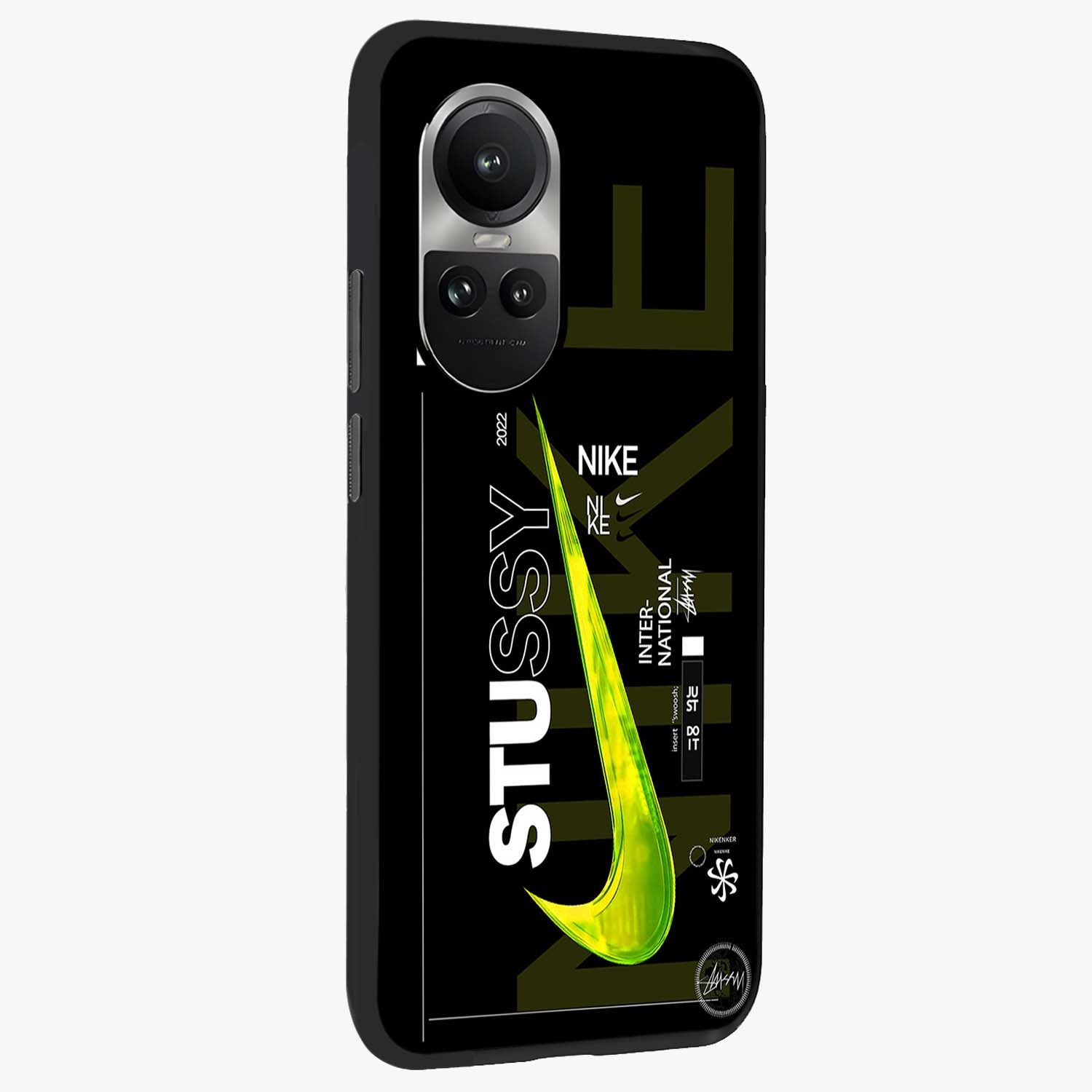 Neon Street Edition Glass Case upright view showcasing colorful neon artwork with modern street culture theme.