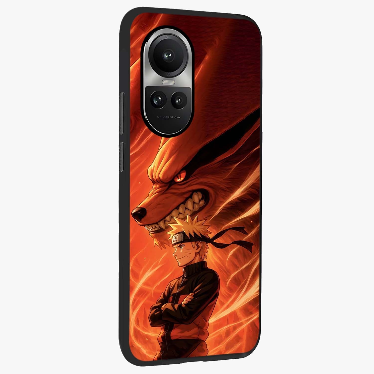 Nine Tails Legacy Glass Case upright view showcasing dramatic nine-tails artwork with intense anime themed design.