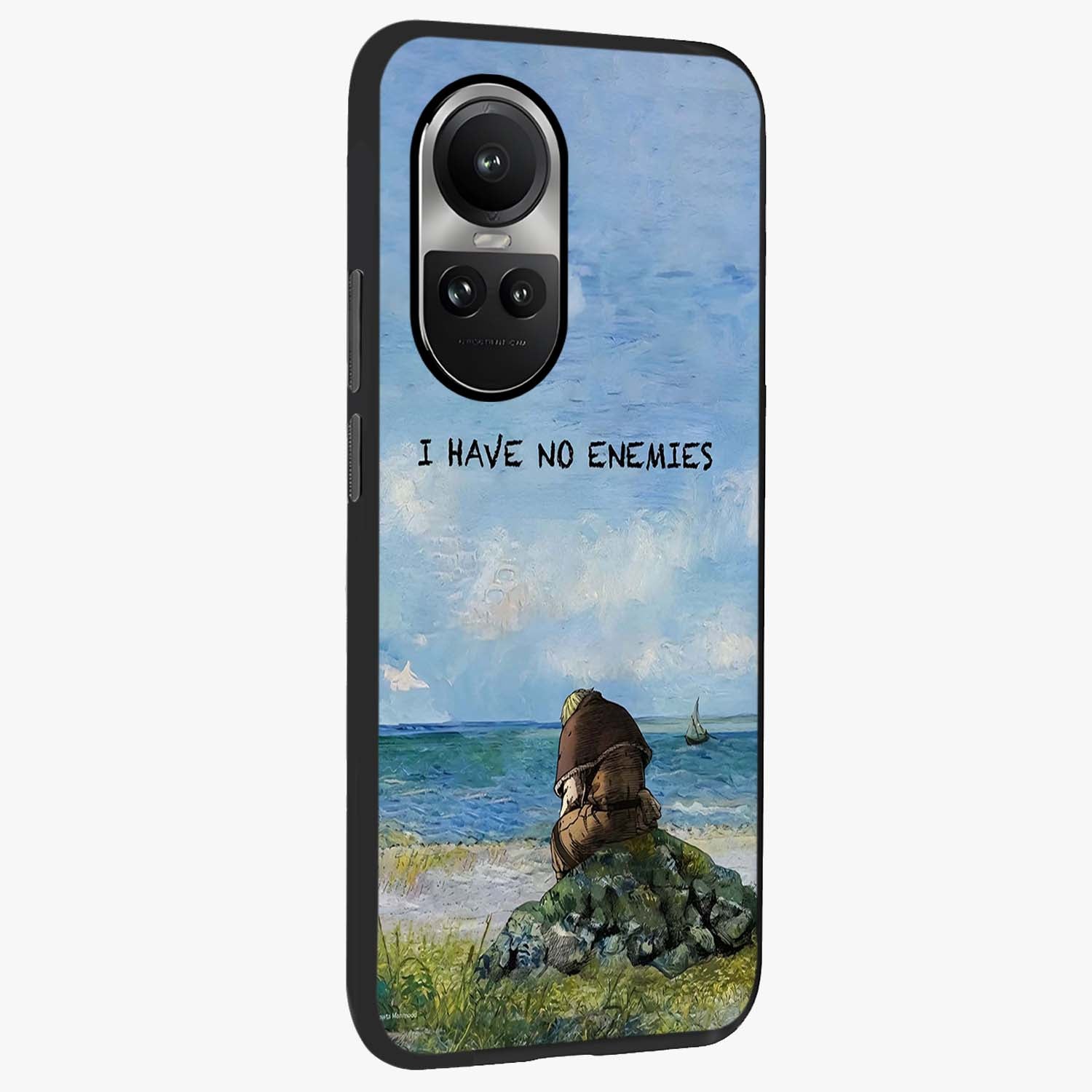 Peace Beyond War Glass Case upright view showcasing powerful peace symbol artwork with inspirational theme.