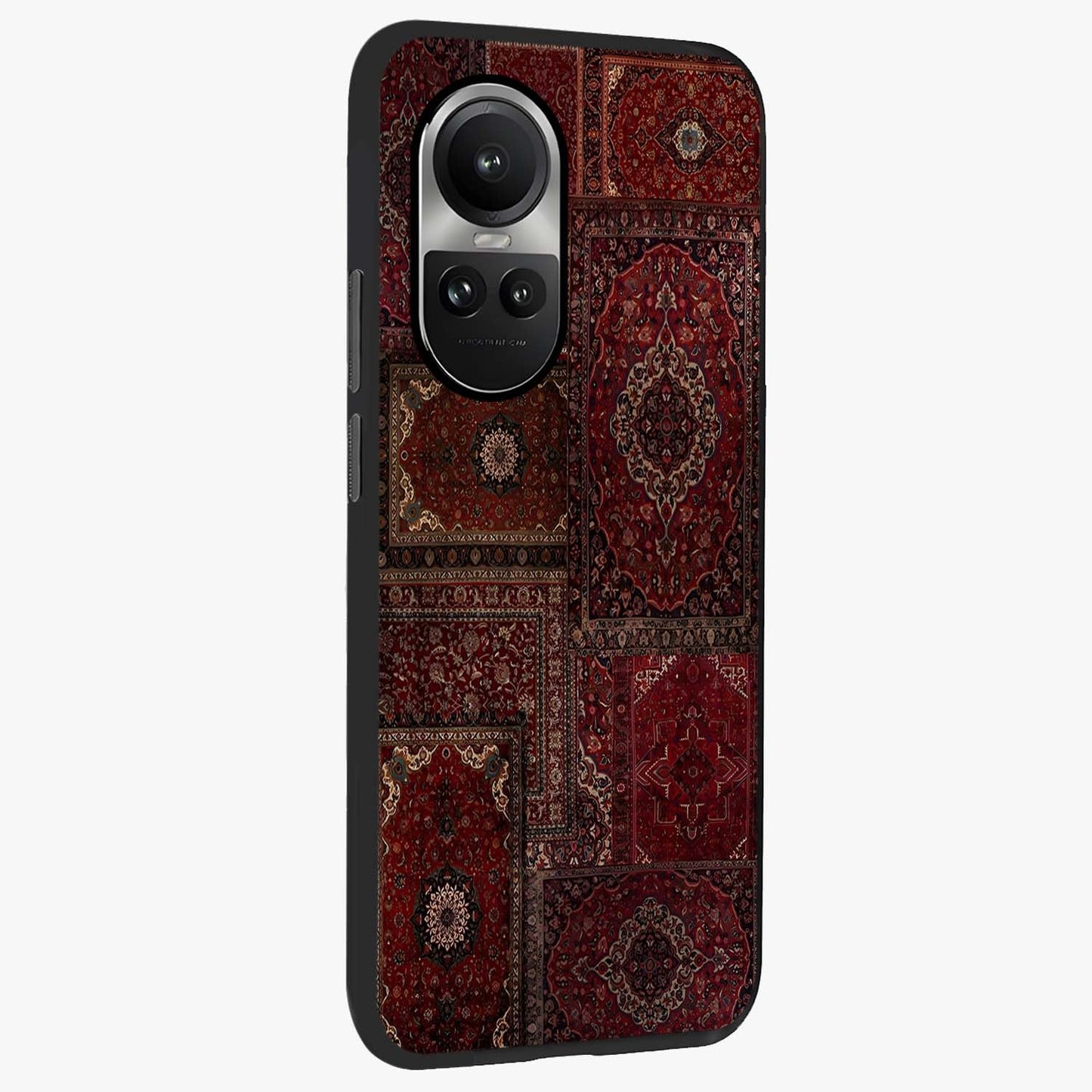 Persian Velvet Tale Glass Case upright view showcasing elegant Persian artwork with classic heritage theme.
