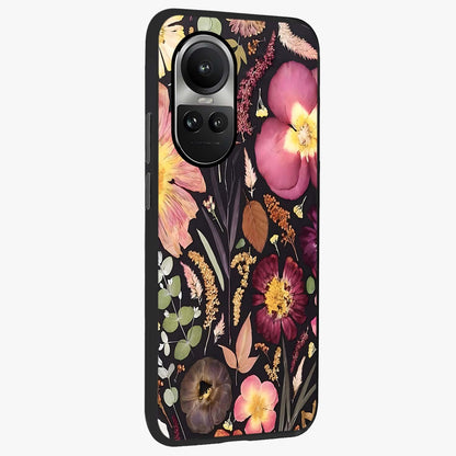 Petal Dream Tapestry Glass Case upright view showcasing detailed floral tapestry artwork with artistic nature theme.