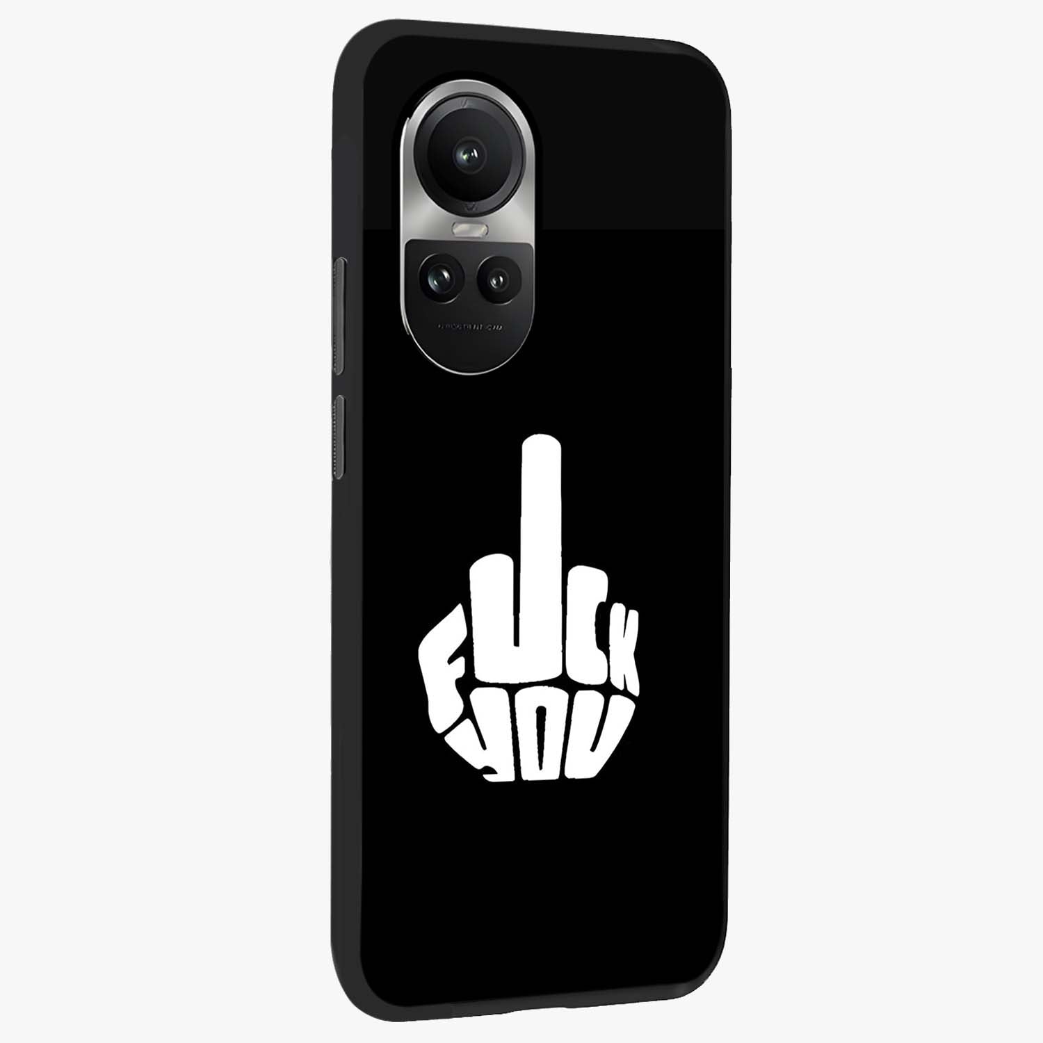 Rebel Mode On Glass Case upright view showcasing striking statement artwork with bold rebellious theme.